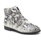 Durea - 9699/765 - Enkellaars - Zwart/Wit - Leer - Slangenprint