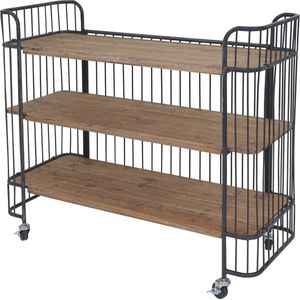 keukentrolley_ trolley_ dennenhout_serveerwagen_keukenwagen 98 cm breed