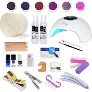 UV gel startpakket standaard, Uv gel startpakket met UV lamp,Starter Kit Set,Gelnagels Starterspakket