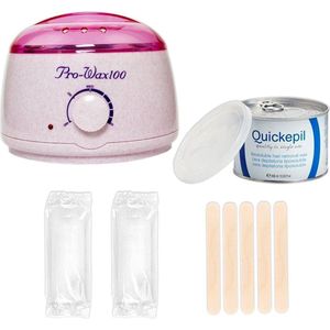 Waxapparaat starterset 100Watt creme/roze - 40 strips, harsblik