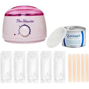 Waxapparaat starterset 100Watt creme/roze - 100 strips - harsblik