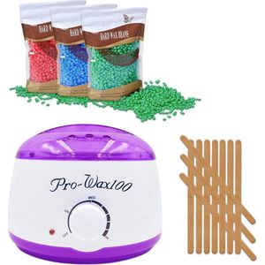 Waxapparaat starterset 100Watt-wit/paars-ontharen-wax beans-wax verwarmer