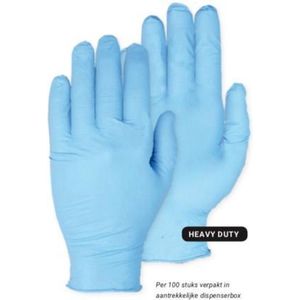 Werkhandschoenen PSP 50-230 Allround Single Use Nitrile Heavy, poedervrij, blauw (per 100 stuks in dispenserbox), maat L