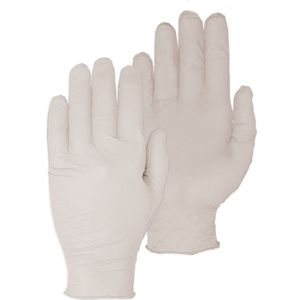 Werkhandschoenen PSP 50-190 Allround Single Use Medical Latex, poedervrij, crème wit, 6,5 gr (per 100 stuks in dispenserbox), maat M