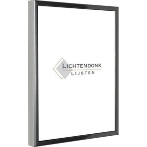 Aluminium Wissellijst A4 21 x 29.7 Chrome Antraciet (glans) - Ontspiegeld Glas - Salerno