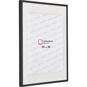 Aluminium Wissellijst Zwart met PASSE-PARTOUT – 24 x 30 Fotomaat – Lijstmaat 30x40 – Professional – Helder Acrylite