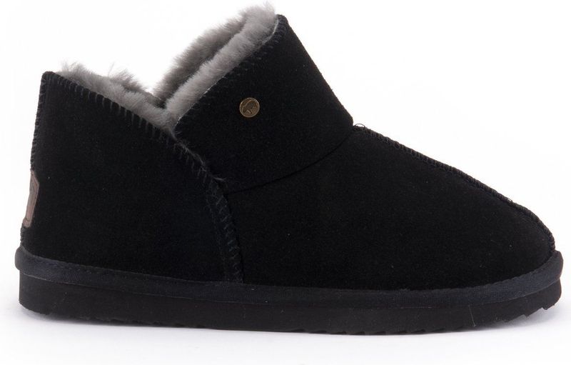 UGG - Disquette - Muiltjes - Zwart - Leer en Suède, Warm Gevoerd, Platte Hak