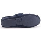 Warmbat - Barrine - Pantoffel - Dk Navy - Suède - Merino Schapenwol