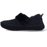 Warmbat - Barrine - Pantoffel - Dk Navy - Suède - Merino Schapenwol