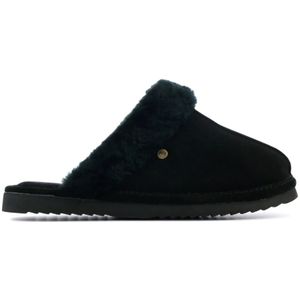 Warmbat - LISMORE - Pantoffels - Zwart - Suède - Merino Schapenwol