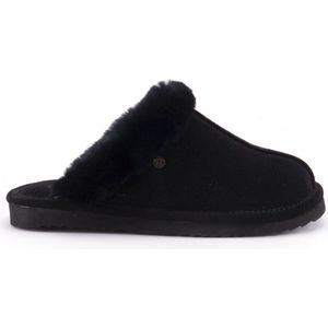 Warmbat - LISMORE - Pantoffels - Zwart - Suède - Merino Schapenwol