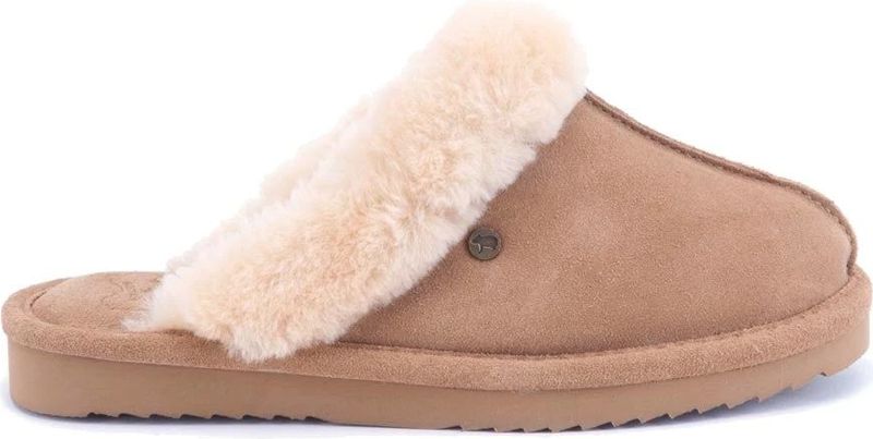 Warmbat - Lismore - Pantoffel - Camel - Suède - Schapenwol