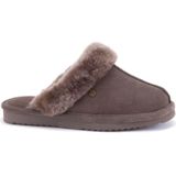 Warmbat - Lismore - Pantoffels - Bruin/Wit - Suède - Merino Schapenwol