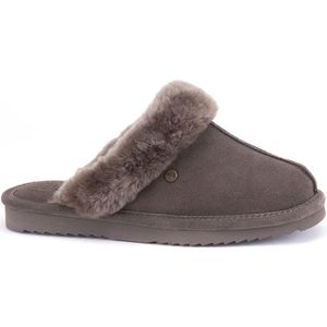 Warmbat - Lismore - Pantoffels - Bruin/Wit - Suède - Merino Schapenwol