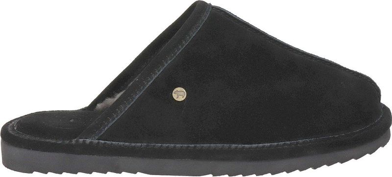 Warmbat - Barron - Pantoffels - Black - Suède - Schapenwol Voering