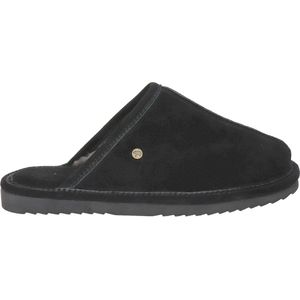 Warmbat - Barron - Pantoffels - Black - Suède - Schapenwol Voering