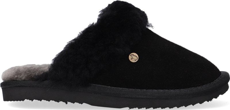 Pantoffel Warmbat Kids Flurry Suede Black Black-Schoenmaat 32