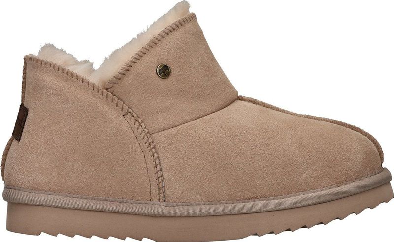 Warmbat - Willow - Pantoffels - Beige - Suède - Merino Schapenwol