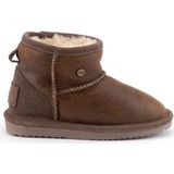 Pantoffel Warmbat Kids Wallaby Leather Cracked Brown-Schoenmaat 35