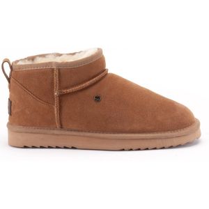 Warmbat Enkellaarsjes cognac Suede