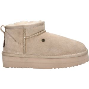 Warmbat, Beige Suède Plateau Winterlaars Beige, Dames, Maat:38 EU