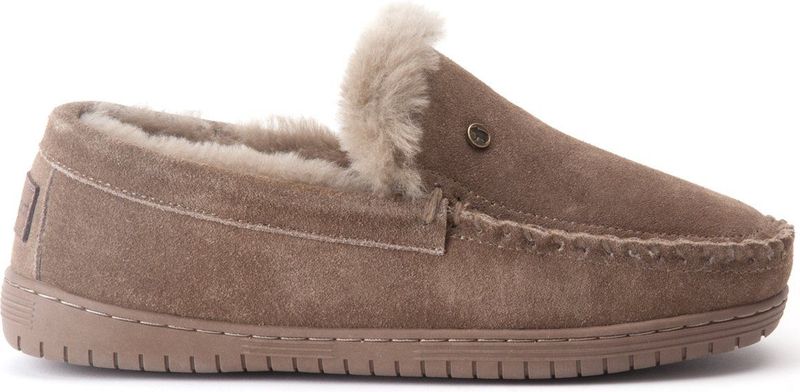 Warmbat - Grizzly Mud - Pantoffel - Beige - Suède - Rubber Zool