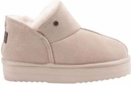 Warmbat - Willow Plateau - Gevoerde Boot - Beige - Suede - Merino Wol