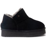 Warmbat - Willow Plateau - Gevoerde Boots - Zwart - Suede - Merino Wol