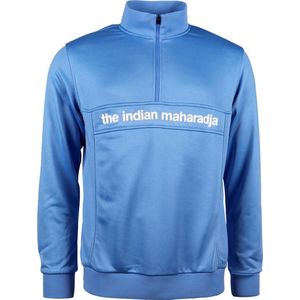 The Indian Maharadja Sweater Poly Terry Half Zip - Blauw