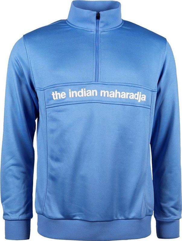 The Indian Maharadja Sweater Poly Terry Half Zip - Blauw