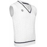 The Indian Maharadja - Sleeveless Cable Knit Vest - Bright White - Unisex