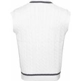 The Indian Maharadja - Sleeveless Cable Knit Vest - Bright White - Unisex