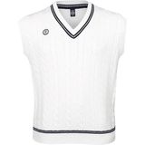 The Indian Maharadja - Sleeveless Cable Knit Vest - Bright White - Unisex
