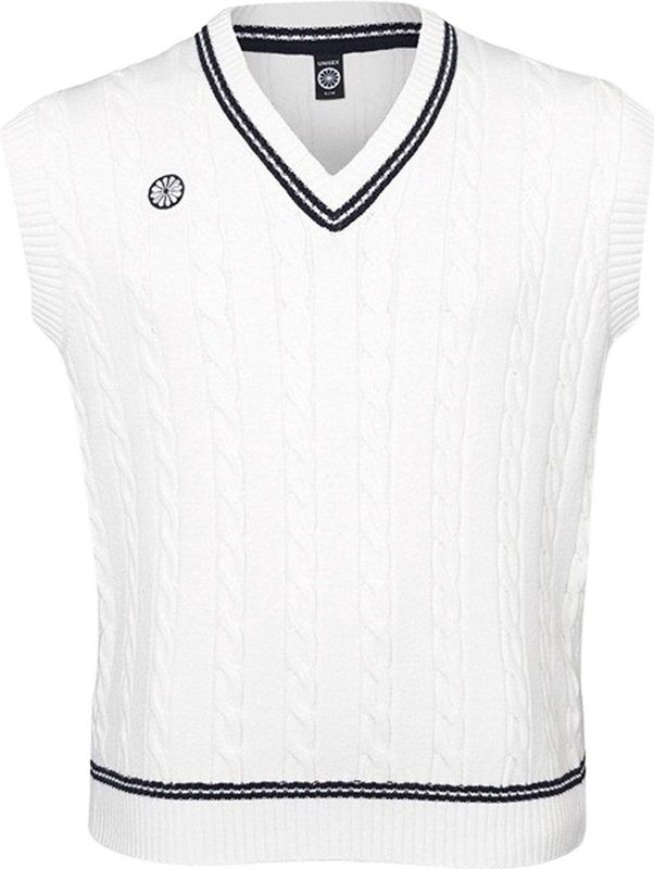 The Indian Maharadja - Sleeveless Cable Knit Vest - Bright White - Unisex