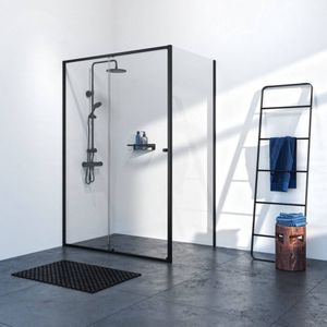 Sealskin - Douchedeur + Zijwand Contour 120 X 200cm - Zwart Profiel - 6 Mm Helder Glas | Douche