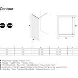 Sealskin Contour Inloop Douche Type A3 88 cm Bree - 200 cm Hoo - Zwar - 6 Mm Helder Veiligheidsglas