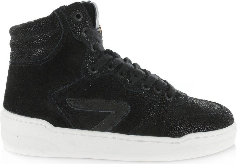HUB - Court-Z High Sneakers - Dames - Zwart - Suède - Air Flow Comfort System