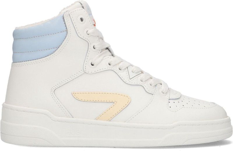 HUB Court-z High Sneakers - Leren Sneaker - Dames - Wit