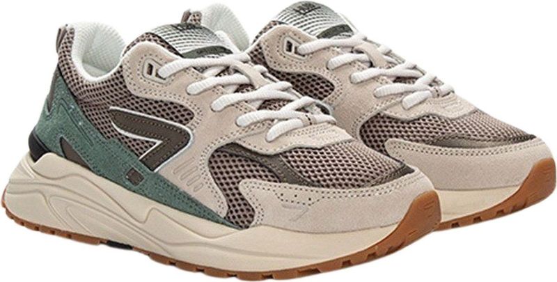 HUB - Grid S48 - Sneakers - Almond Brown/Antique Bronze/Leaf Grean/Light Beige-Dark Gum