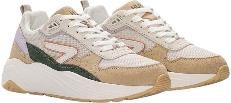 HUB - GLIDE - Sneakers - Beige - Ademend Mesh en Zacht Suède
