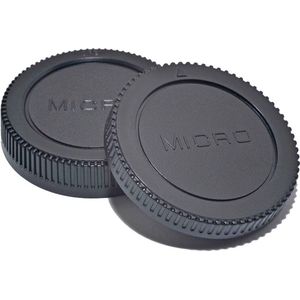 DutchOptics Body Cap + Rear Lens Cap Set voor Olympus Micro 4/3 (MFT) camera's