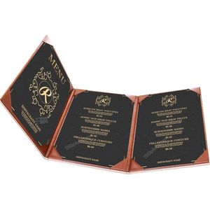 Goodline® - Menumap / Menukaart Mappen - 3x A4 - Donkerbruin