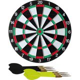 Dartbord - dubbelzijdig - 38 cm - inclusief 6 dartpijltjes