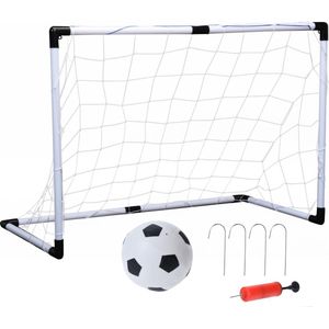 Voetbalgoal/voetbaldoel met bal en pomp 90 x 60 cm - Voetbaldoel