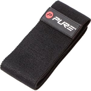 Pure2Improve - Textiel Oefeningsweerstandsbanden - voor binnen- en buitensport, weerstandstraining, fitness, ophangtraining, snelheidssterkte, home gym, yoga, zware weerstand (70 x 8cm), zwart