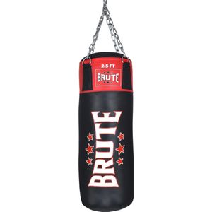 Brute Bokszak 70 cm - Max. 18 KG - Rood & Zarte Hangende Bokszak - Incl. zelfherstellende Voering van Polyester - Onvervormbare Stoten & Kicks - Ideaal met een lengte van 3.5ft (107cm) - Excl. Kettingen