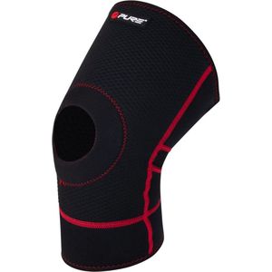 Pure 2 Improve Knie Brace met Patella opening Neopreen - Zwart/Rood - Unisex - Maat S