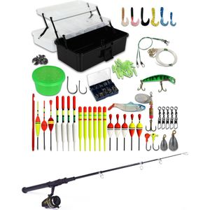 XQMax Vishengel Set - 235-delige Viskoffer met Telescopische Hengel - Visspullen - Kunstaas - Hengelsport - Uitschuifbare Werphengel - Voor Jong & Oud