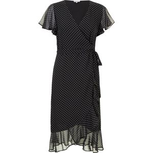 Promiss - Fancy Dot - Jurk - Zwart - Wikkeljurk met Stippenpatroon