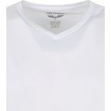 PME Legend Basic T shirt 2 Pack V Hals Wit Heren Slim fit